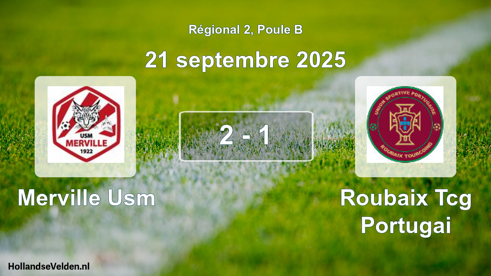 Gespeelde wedstrijd: Merville Usm - Roubaix Tcg Portugai 2 - 1 (21 septembre 2025)