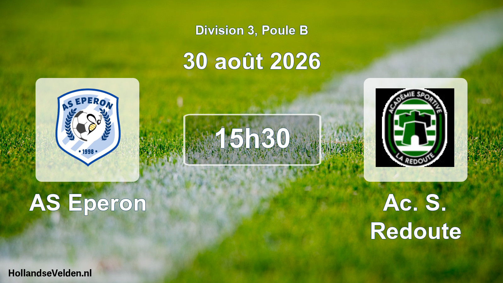 Match programmé: AS Eperon - Ac. S. Redoute (30 août 2026)