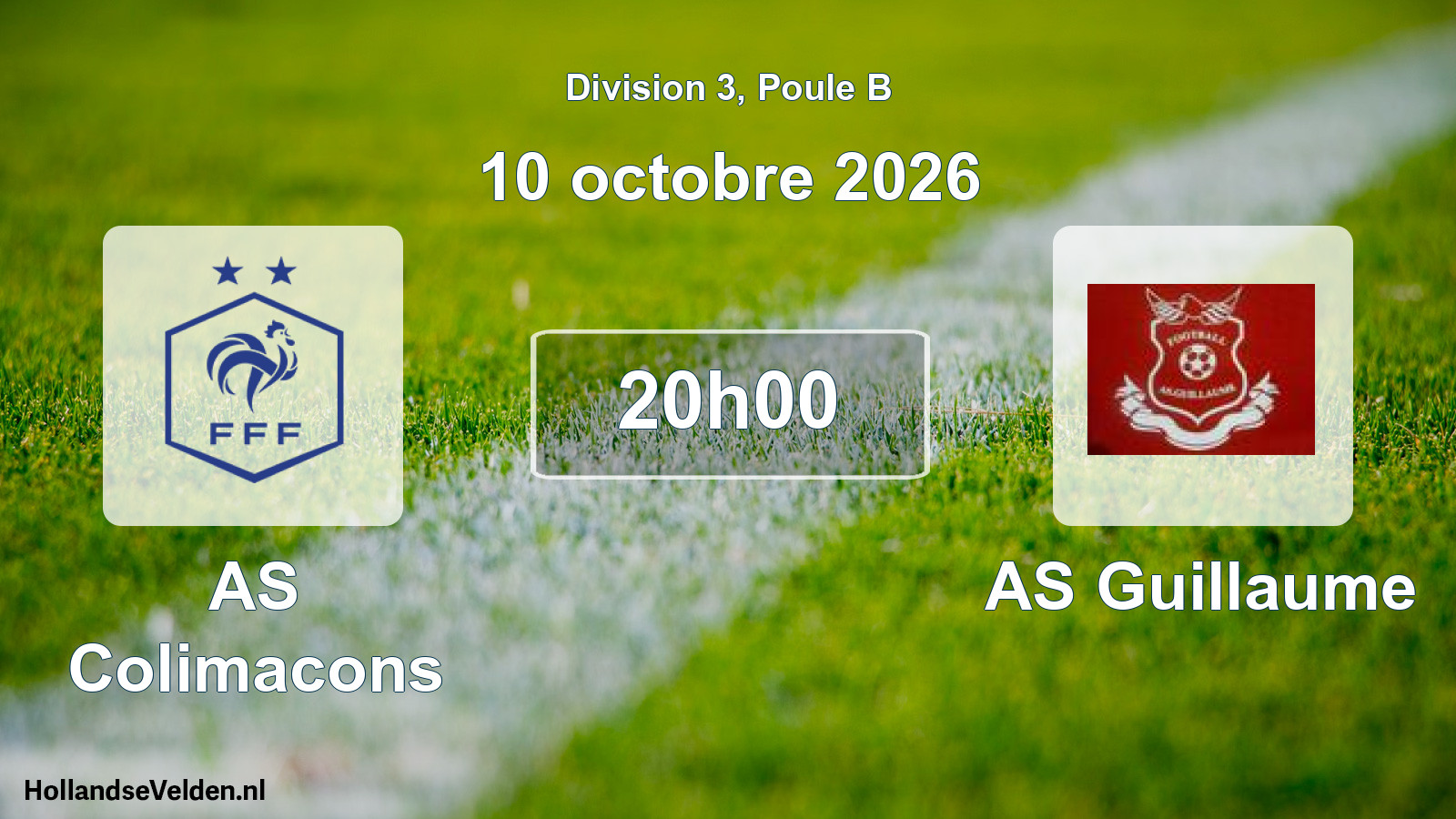 Match programmé: AS Colimacons - AS Guillaume (10 octobre 2026)