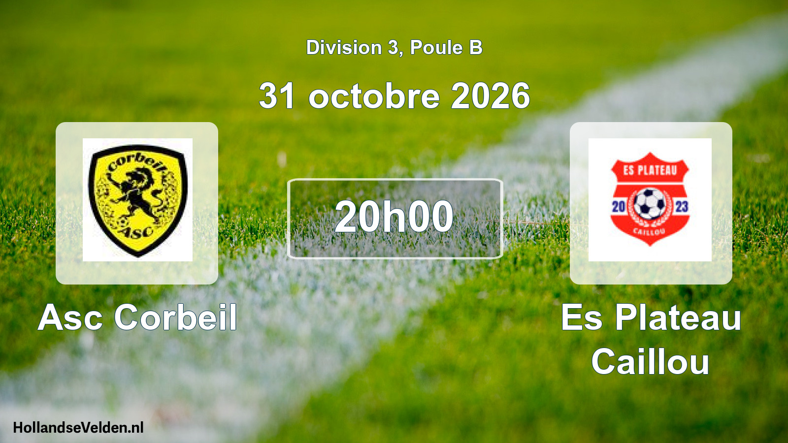 Match programmé: Asc Corbeil - Es Plateau Caillou (31 octobre 2026)