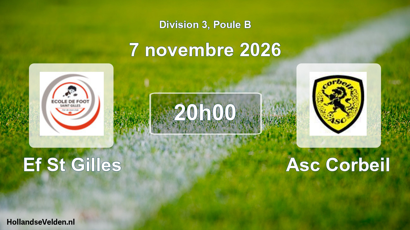 Match programmé: Ef St Gilles - Asc Corbeil (7 novembre 2026)