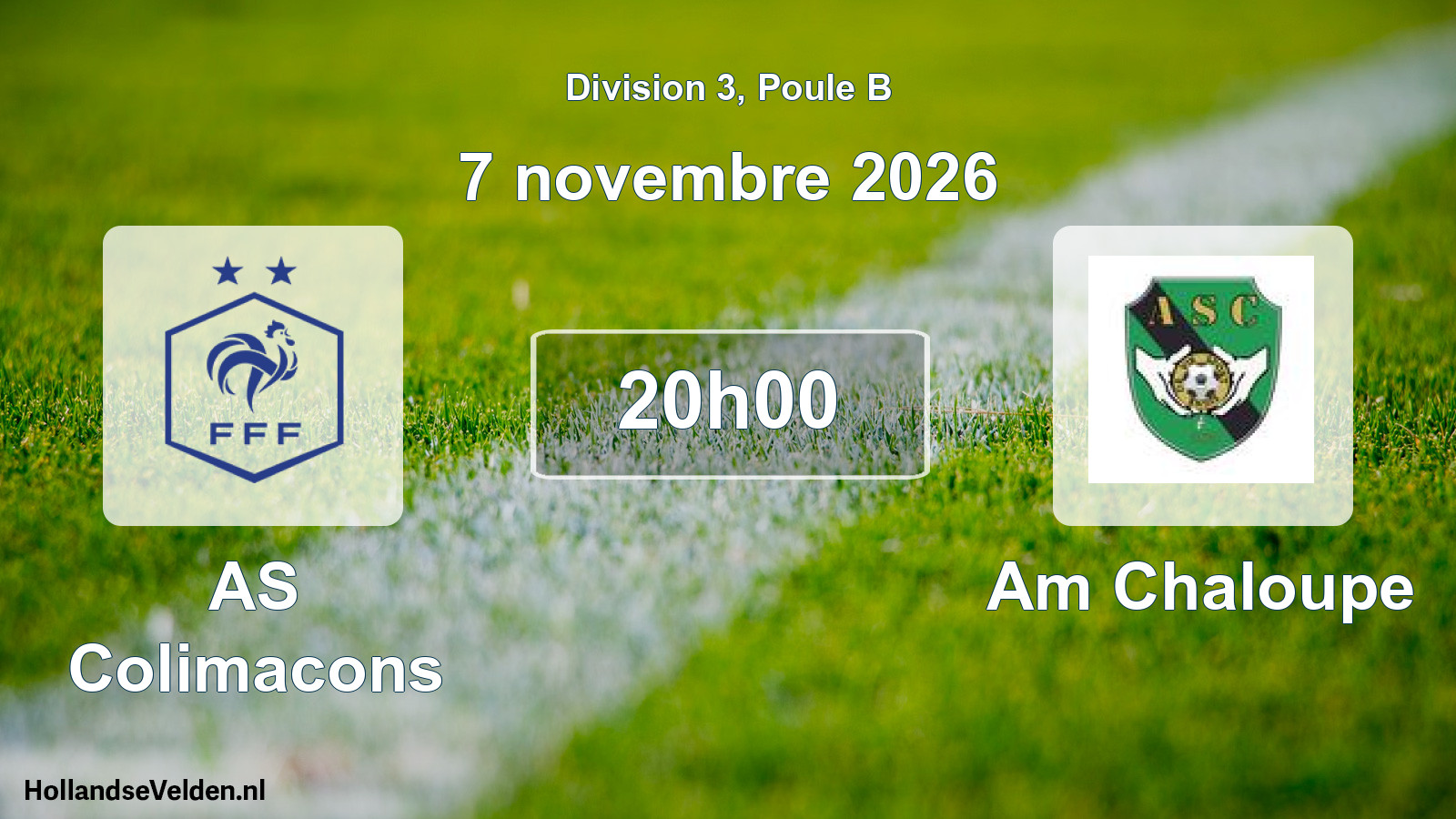 Geplande wedstrijd: AS Colimacons - Am Chaloupe (7 november 2026)