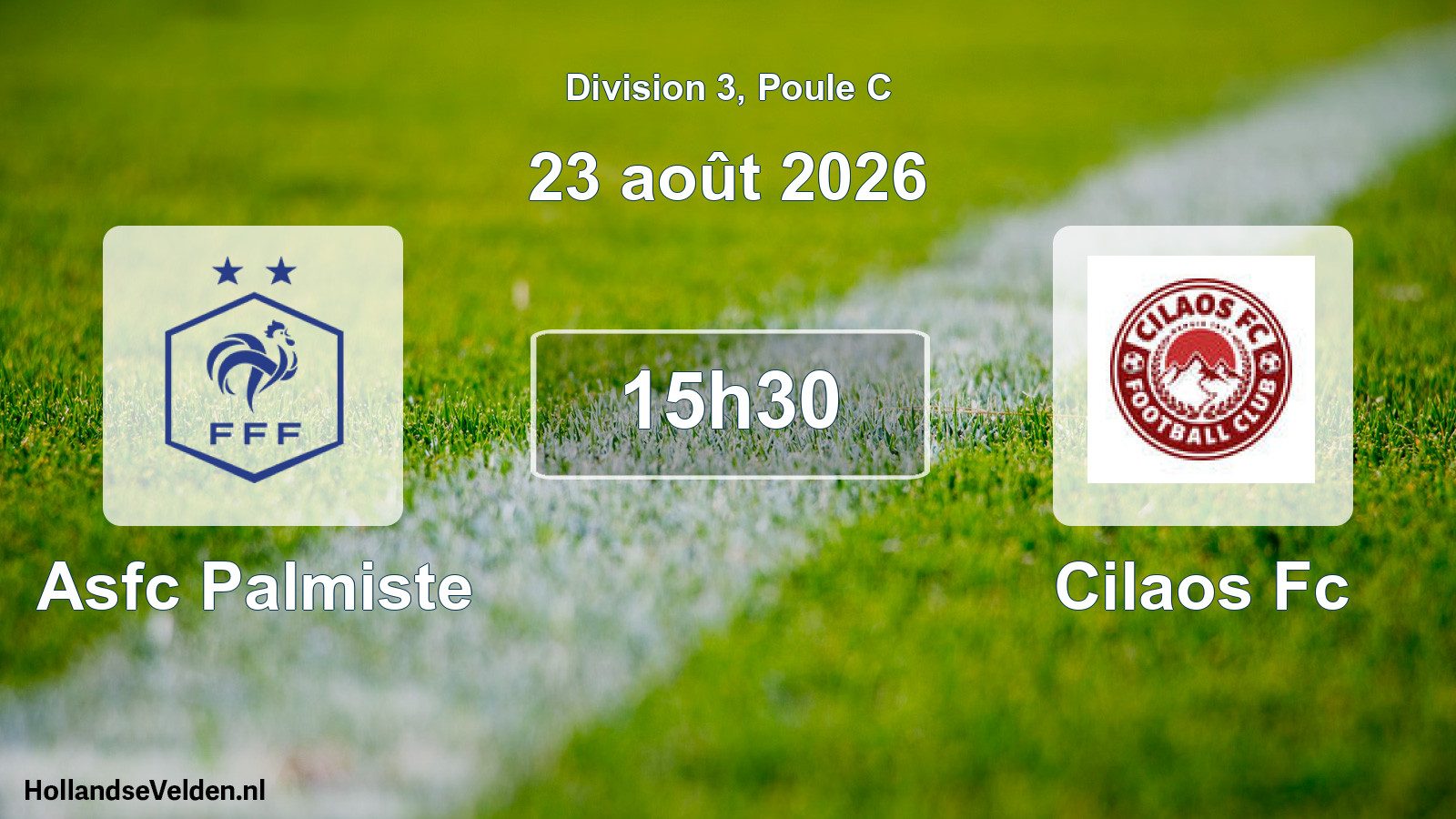 Match programmé: Asfc Palmiste - Cilaos Fc (23 août 2026)