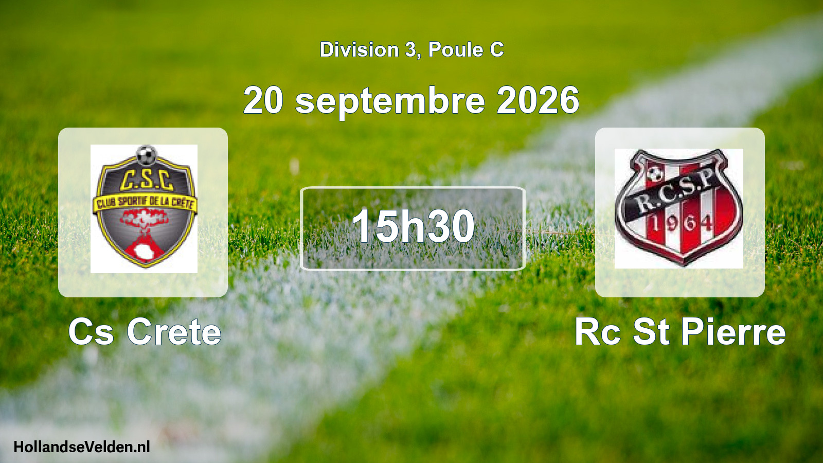 Match programmé: Cs Crete - Rc St Pierre (20 septembre 2026)