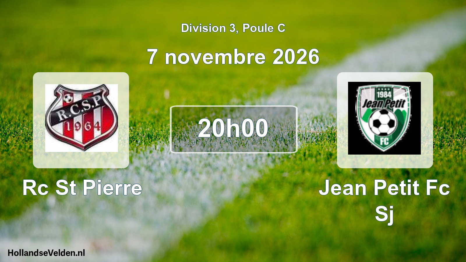 Match programmé: Rc St Pierre - Jean Petit Fc Sj (7 novembre 2026)