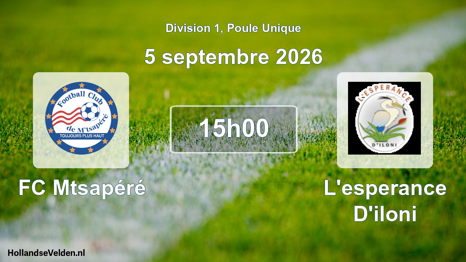 Match programmé: FC Mtsapéré - L'esperance D'iloni (5 septembre 2026)