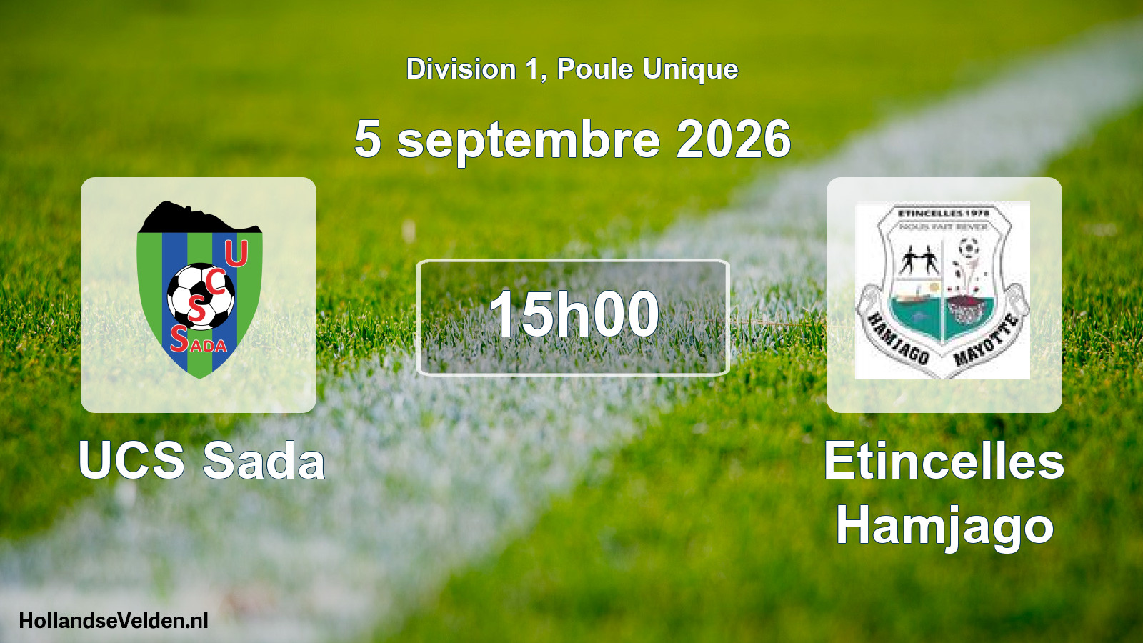 Match programmé: UCS Sada - Etincelles Hamjago (5 septembre 2026)