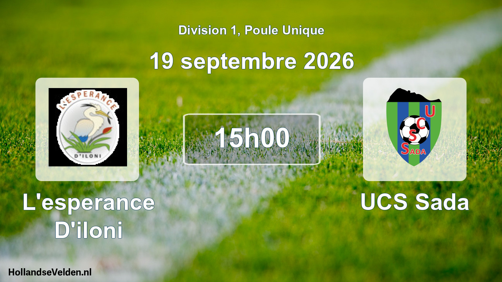 Match programmé: L'esperance D'iloni - UCS Sada (19 septembre 2026)