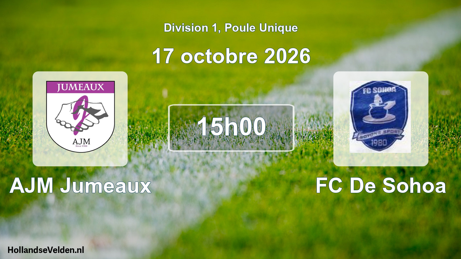 Match programmé: AJM Jumeaux - FC De Sohoa (17 octobre 2026)
