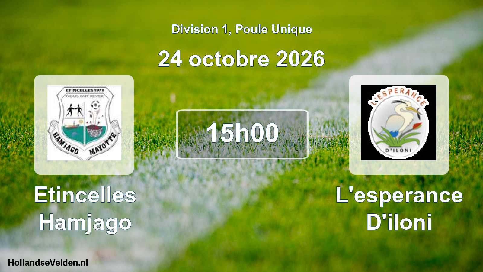 Match programmé: Etincelles Hamjago - L'esperance D'iloni (24 octobre 2026)