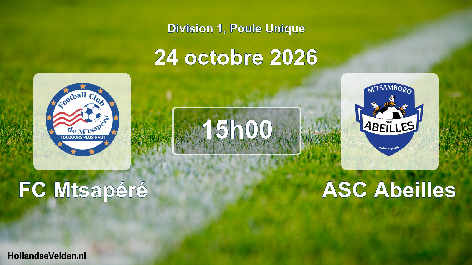Match programmé: FC Mtsapéré - ASC Abeilles (24 octobre 2026)