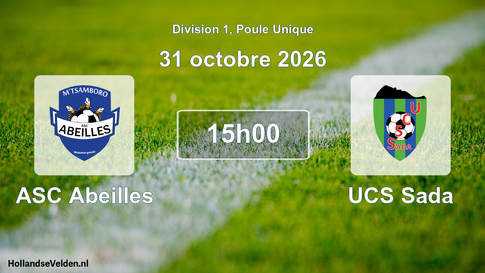 Match programmé: ASC Abeilles - UCS Sada (31 octobre 2026)