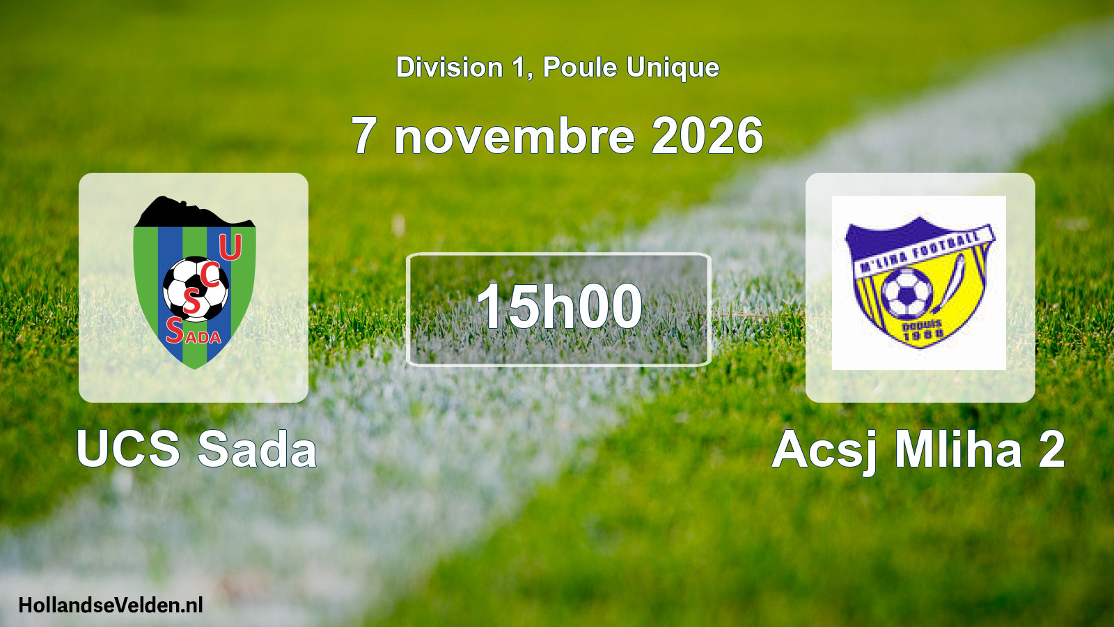 Match programmé: UCS Sada - Acsj Mliha 2 (7 novembre 2026)