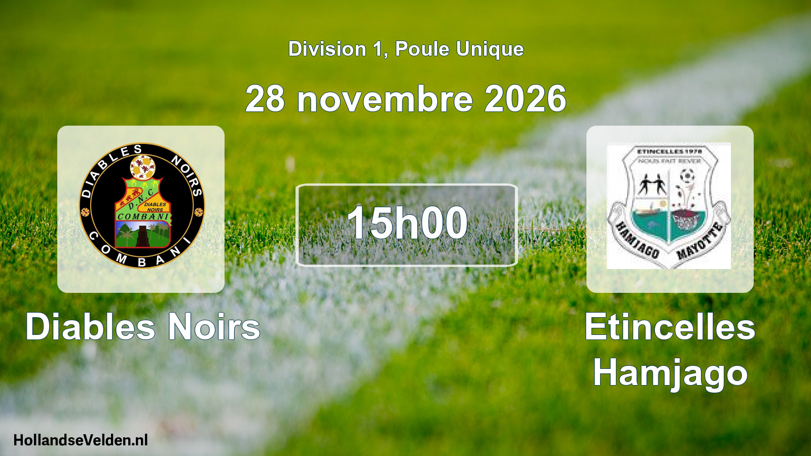 Match programmé: Diables Noirs - Etincelles Hamjago (28 novembre 2026)