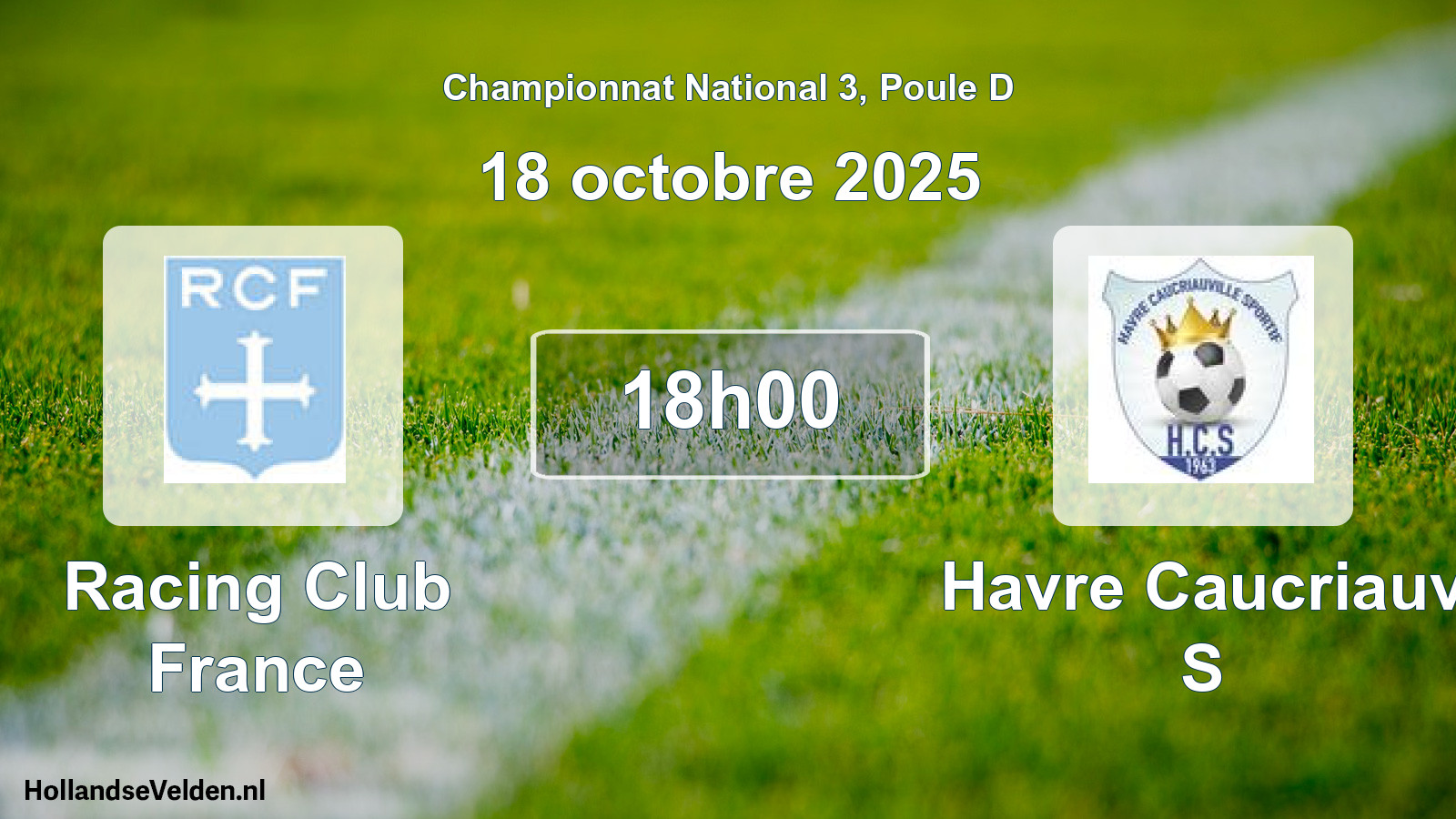 Scheduled Match: Racing Club France - Havre Caucriauv S (18 October 2025)