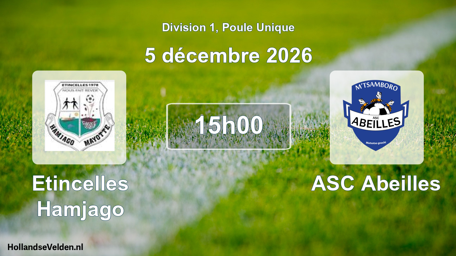 Match programmé: Etincelles Hamjago - ASC Abeilles (5 décembre 2026)