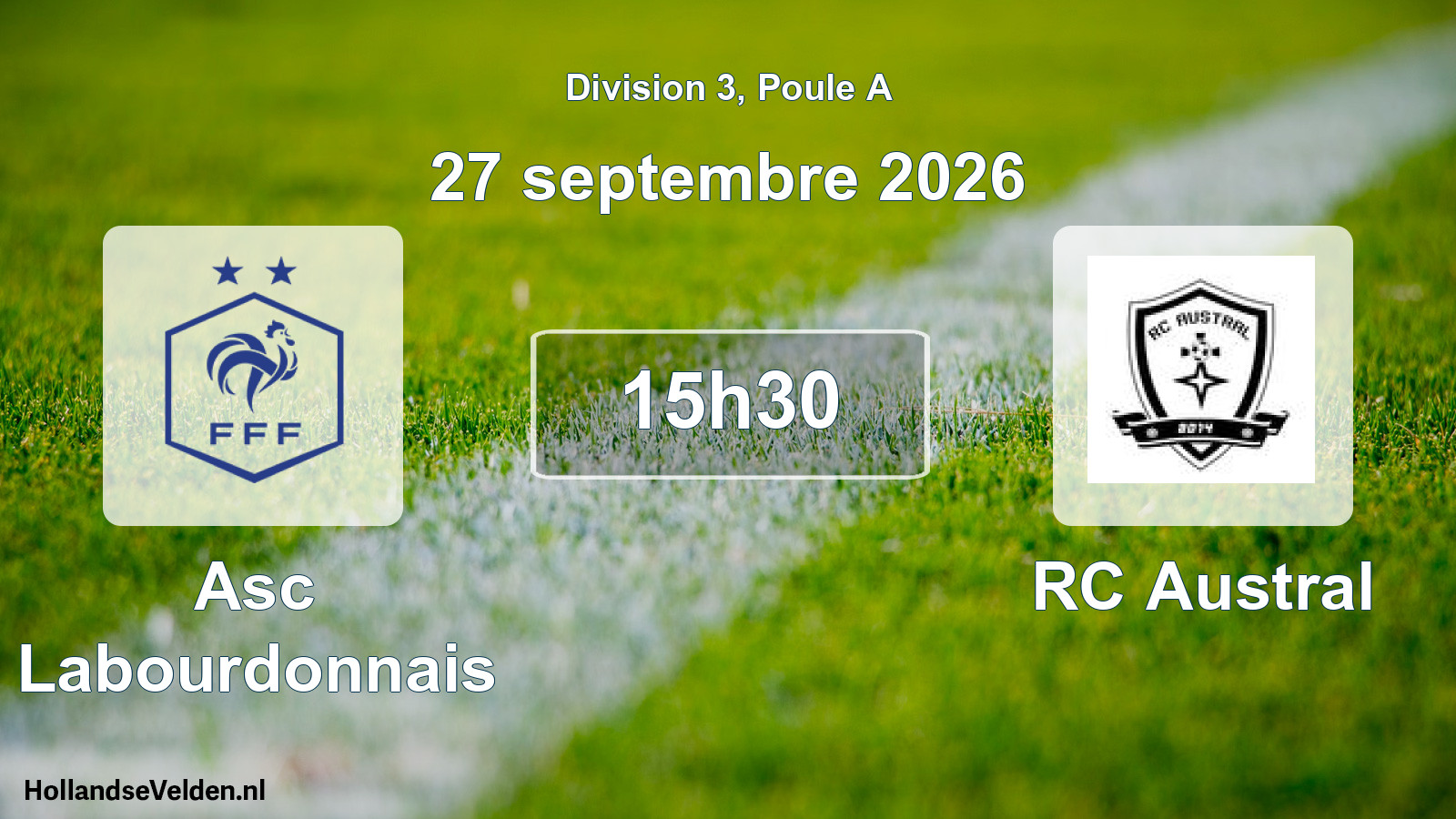 Match programmé: Asc Labourdonnais - RC Austral (27 septembre 2026)