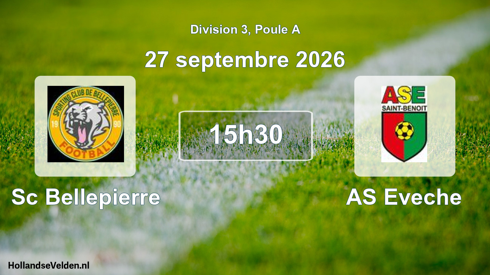 Match programmé: Sc Bellepierre - AS Eveche (27 septembre 2026)