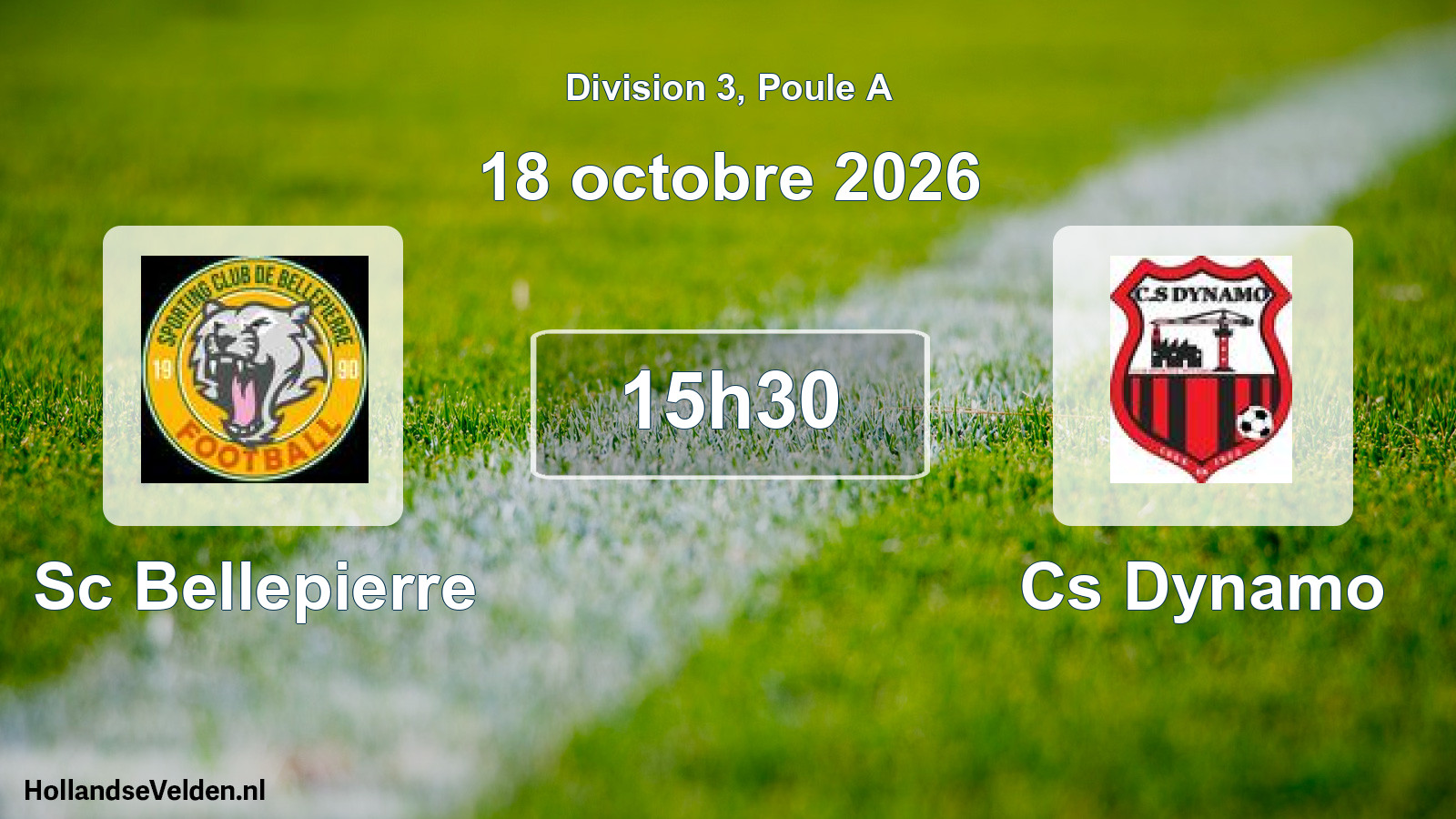 Match programmé: Sc Bellepierre - Cs Dynamo (18 octobre 2026)