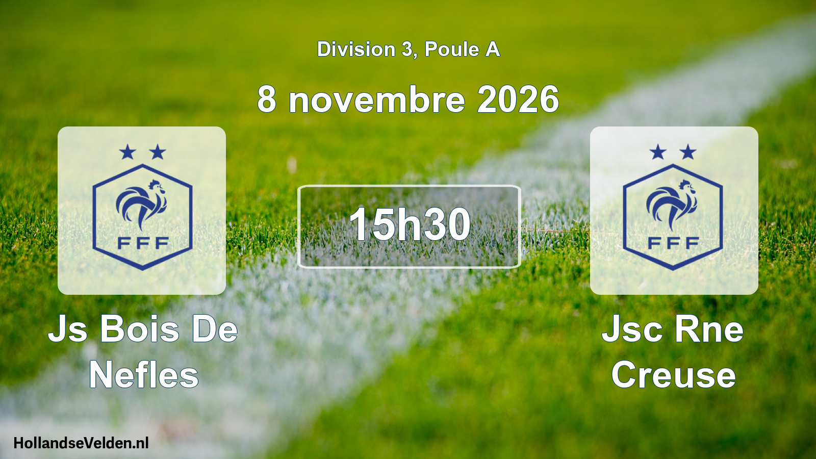 Match programmé: Js Bois De Nefles - Jsc Rne Creuse (8 novembre 2026)