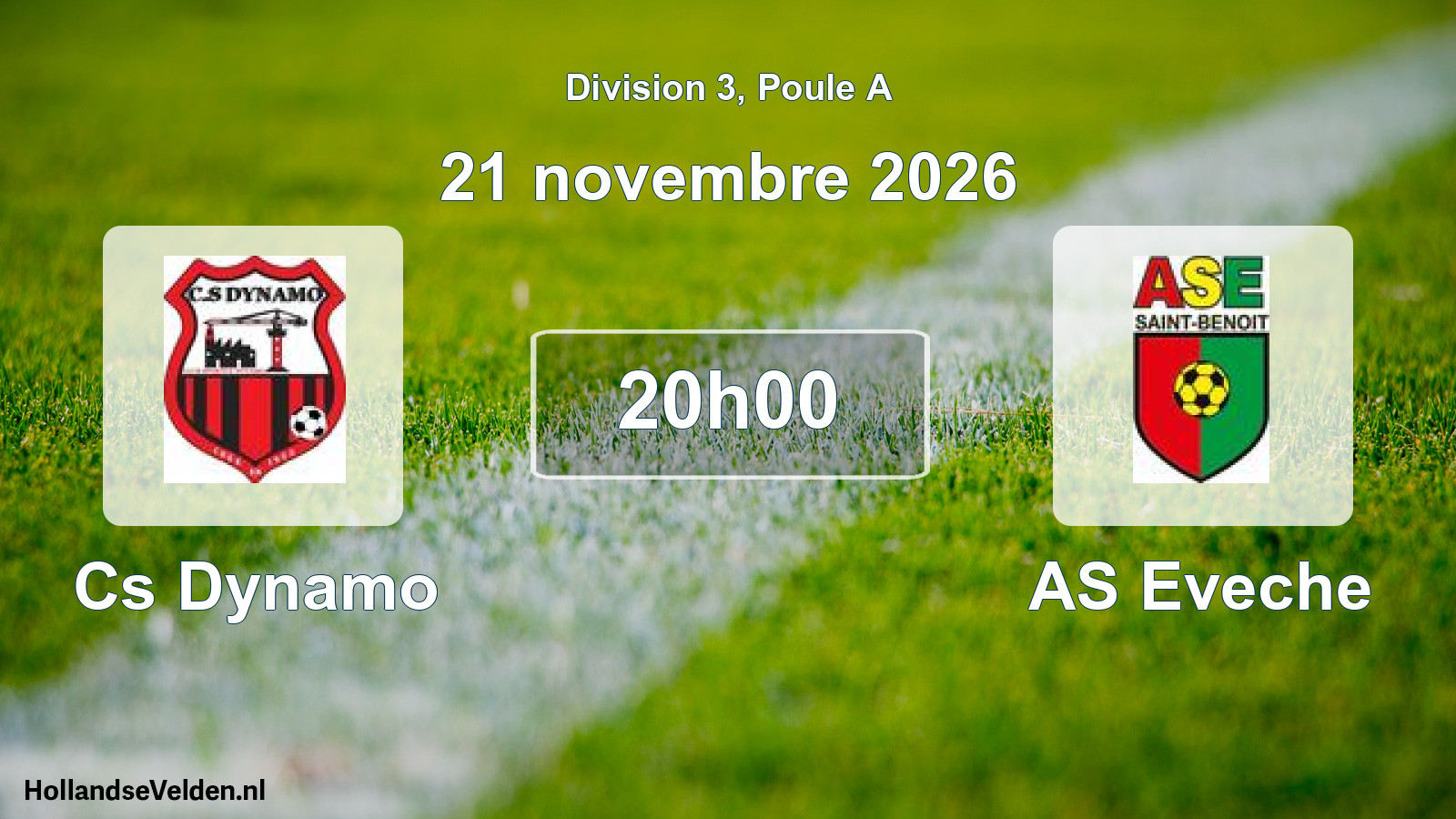 Match programmé: Cs Dynamo - AS Eveche (21 novembre 2026)