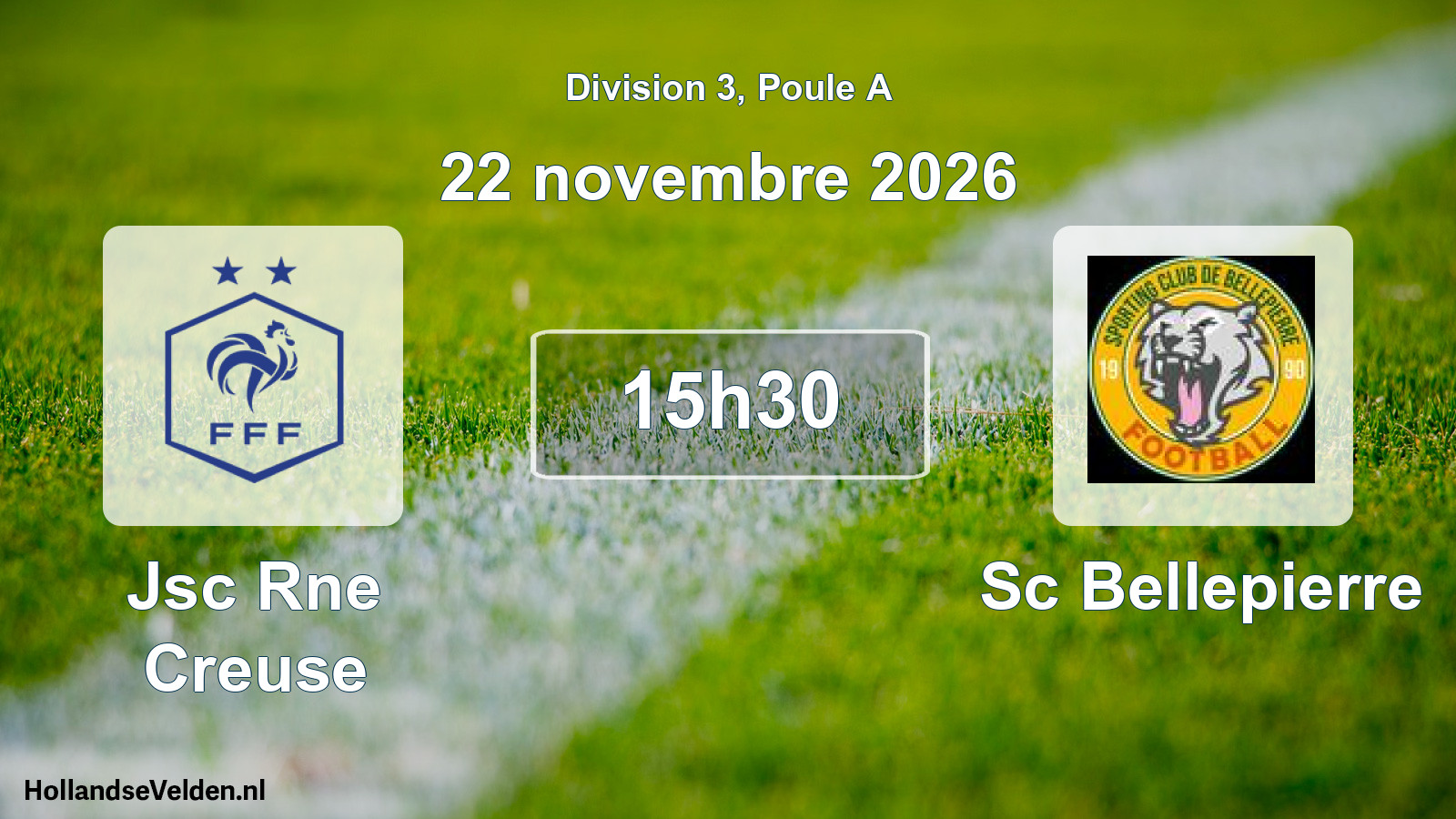 Match programmé: Jsc Rne Creuse - Sc Bellepierre (22 novembre 2026)