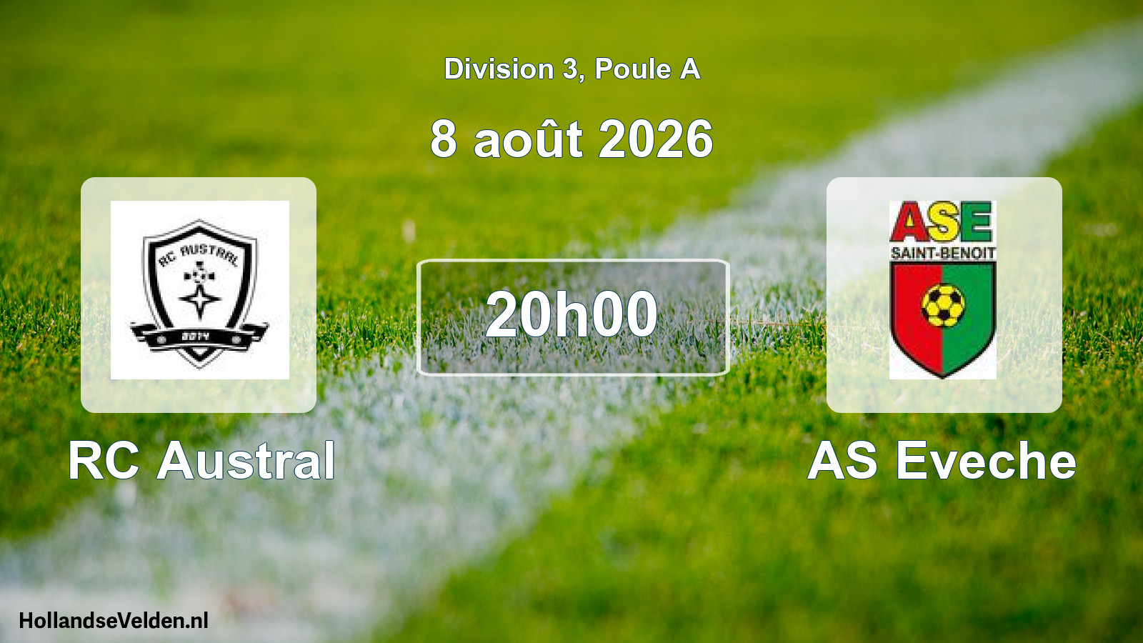 Match programmé: RC Austral - AS Eveche (8 août 2026)