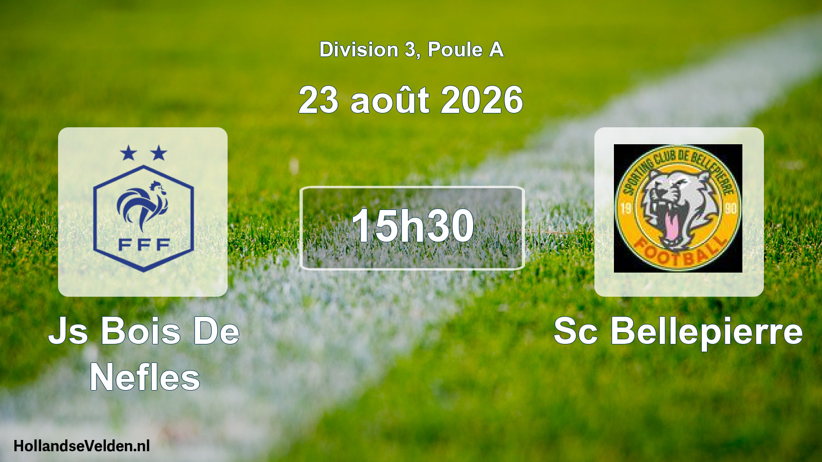 Match programmé: Js Bois De Nefles - Sc Bellepierre (23 août 2026)