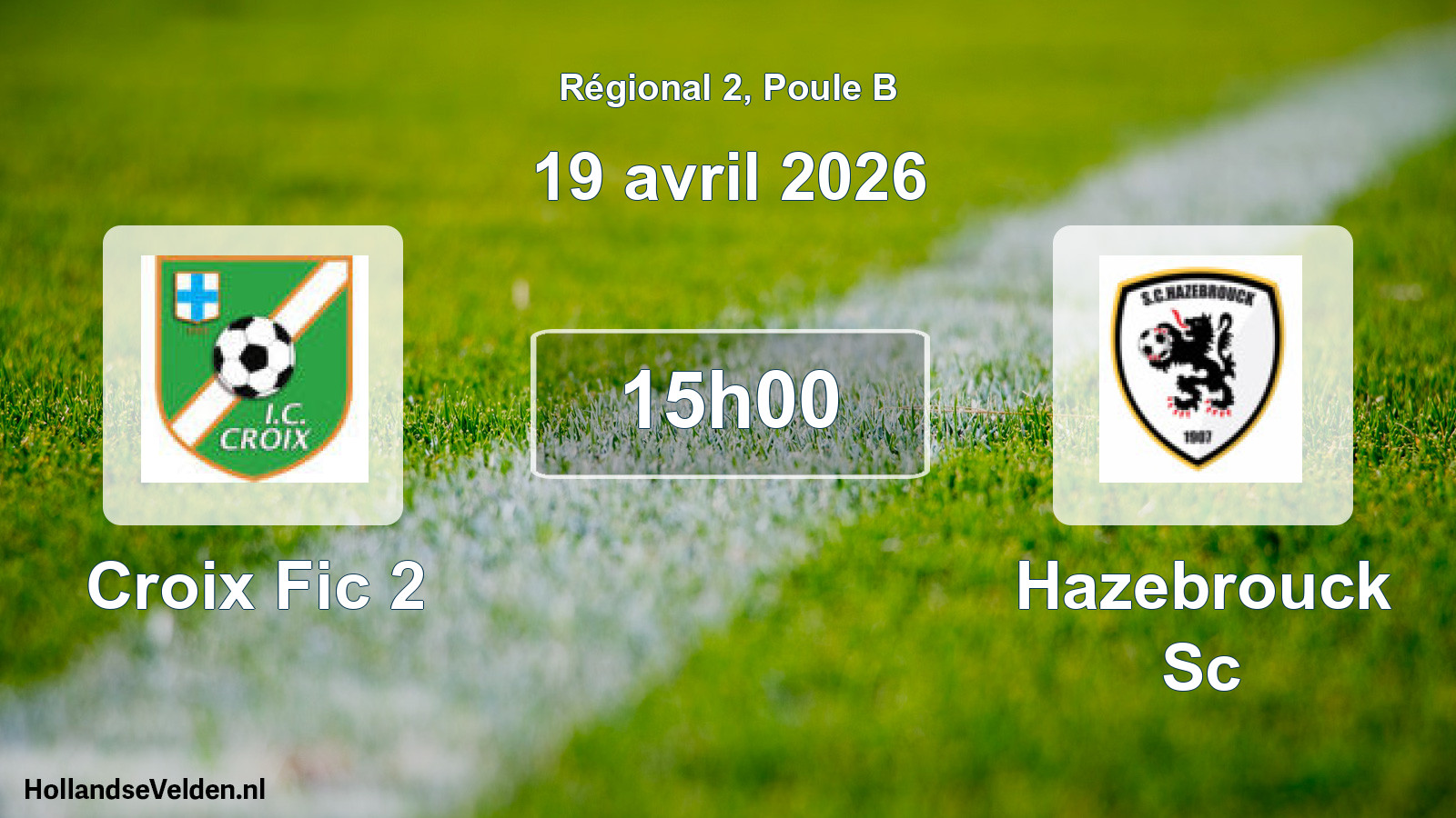 Geplande wedstrijd: Croix Fic 2 - Hazebrouck Sc (19 april 2026)