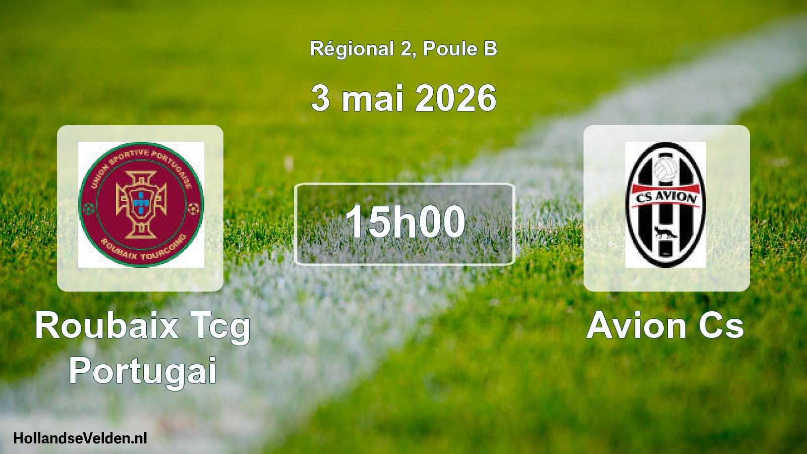 Geplande wedstrijd: Roubaix Tcg Portugai - Avion Cs (3 mei 2026)