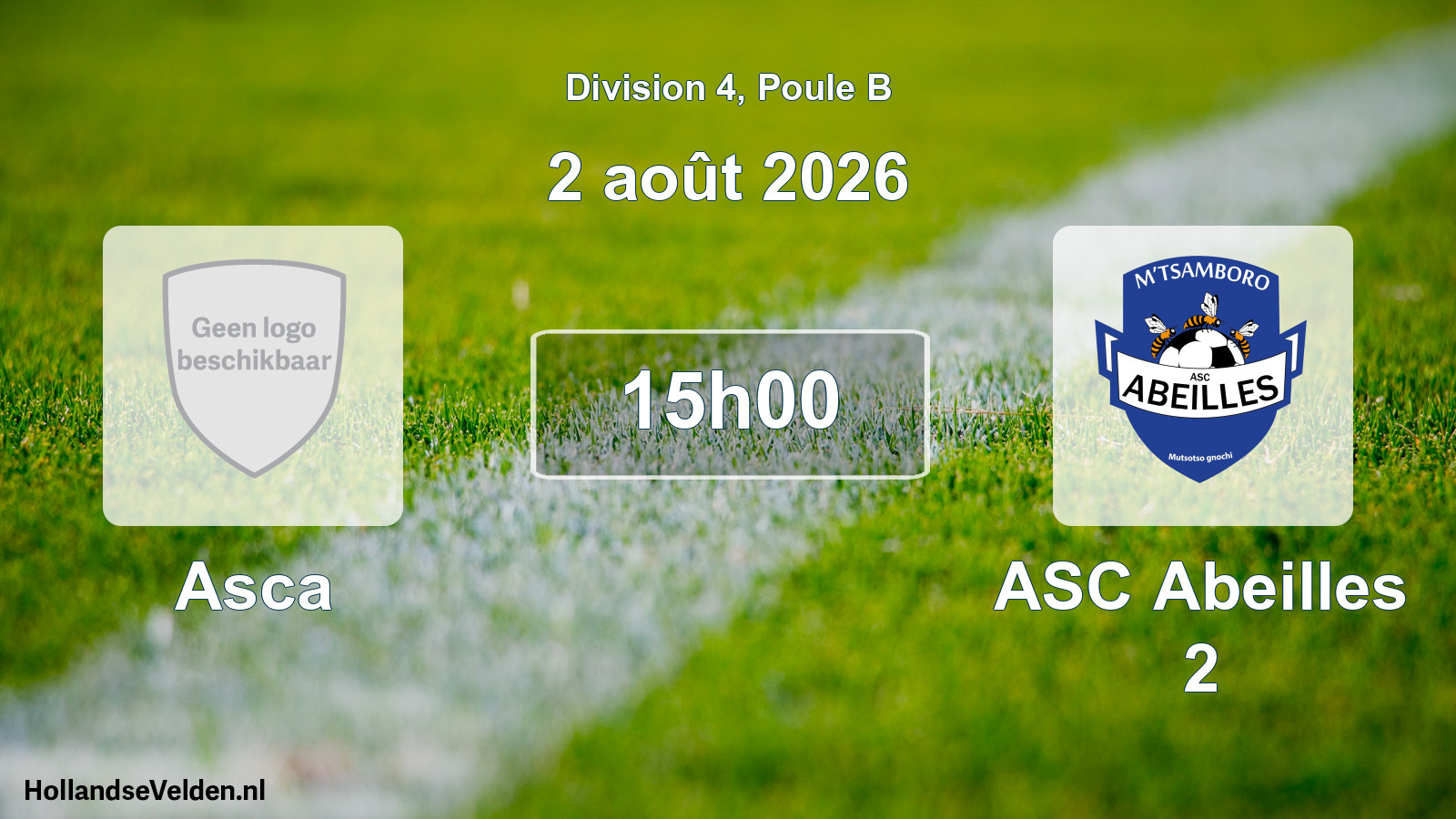 Scheduled Match: Asca - ASC Abeilles 2 (2 August 2026)