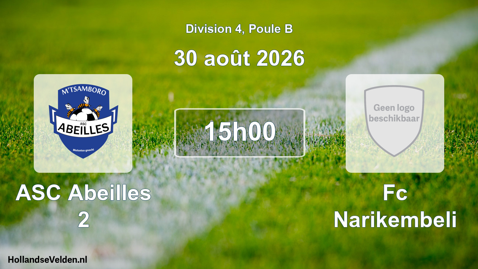 Match programmé: ASC Abeilles 2 - Fc Narikembeli (30 août 2026)