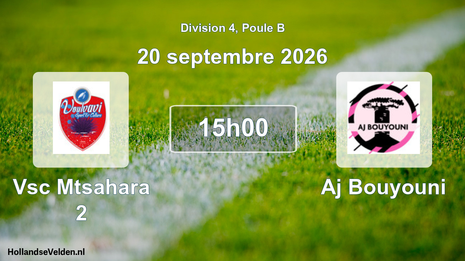 Match programmé: Vsc Mtsahara 2 - Aj Bouyouni (20 septembre 2026)