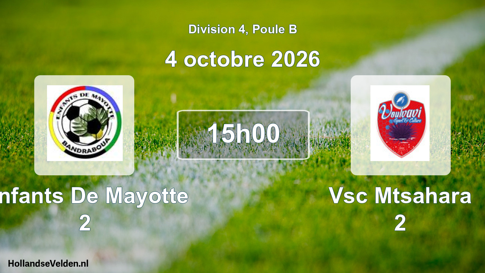 Match programmé: Enfants De Mayotte 2 - Vsc Mtsahara 2 (4 octobre 2026)