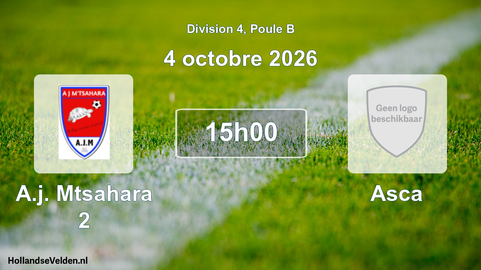 Match programmé: A.j. Mtsahara 2 - Asca (4 octobre 2026)