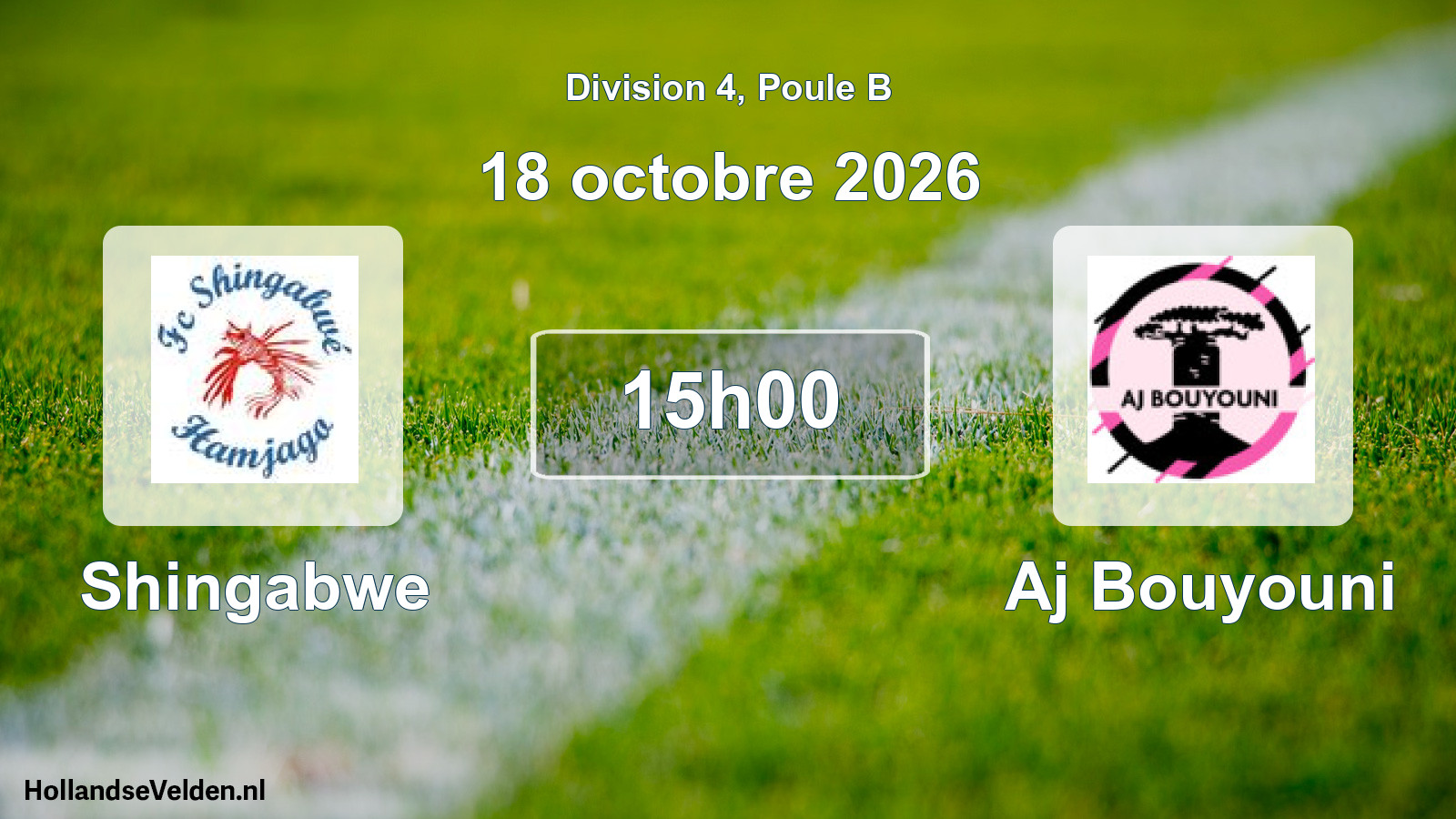 Geplande wedstrijd: Shingabwe - Aj Bouyouni (18 oktober 2026)