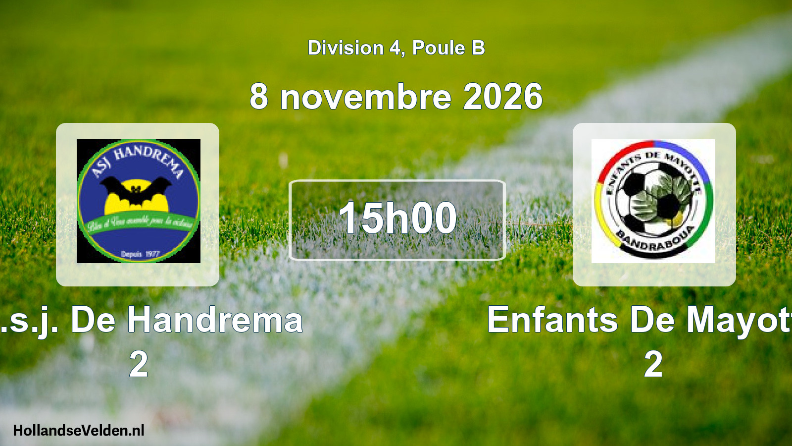 Match programmé: A.s.j. De Handrema 2 - Enfants De Mayotte 2 (8 novembre 2026)