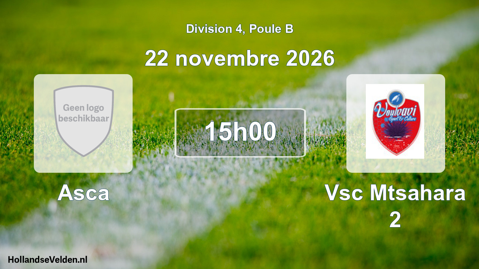 Match programmé: Asca - Vsc Mtsahara 2 (22 novembre 2026)