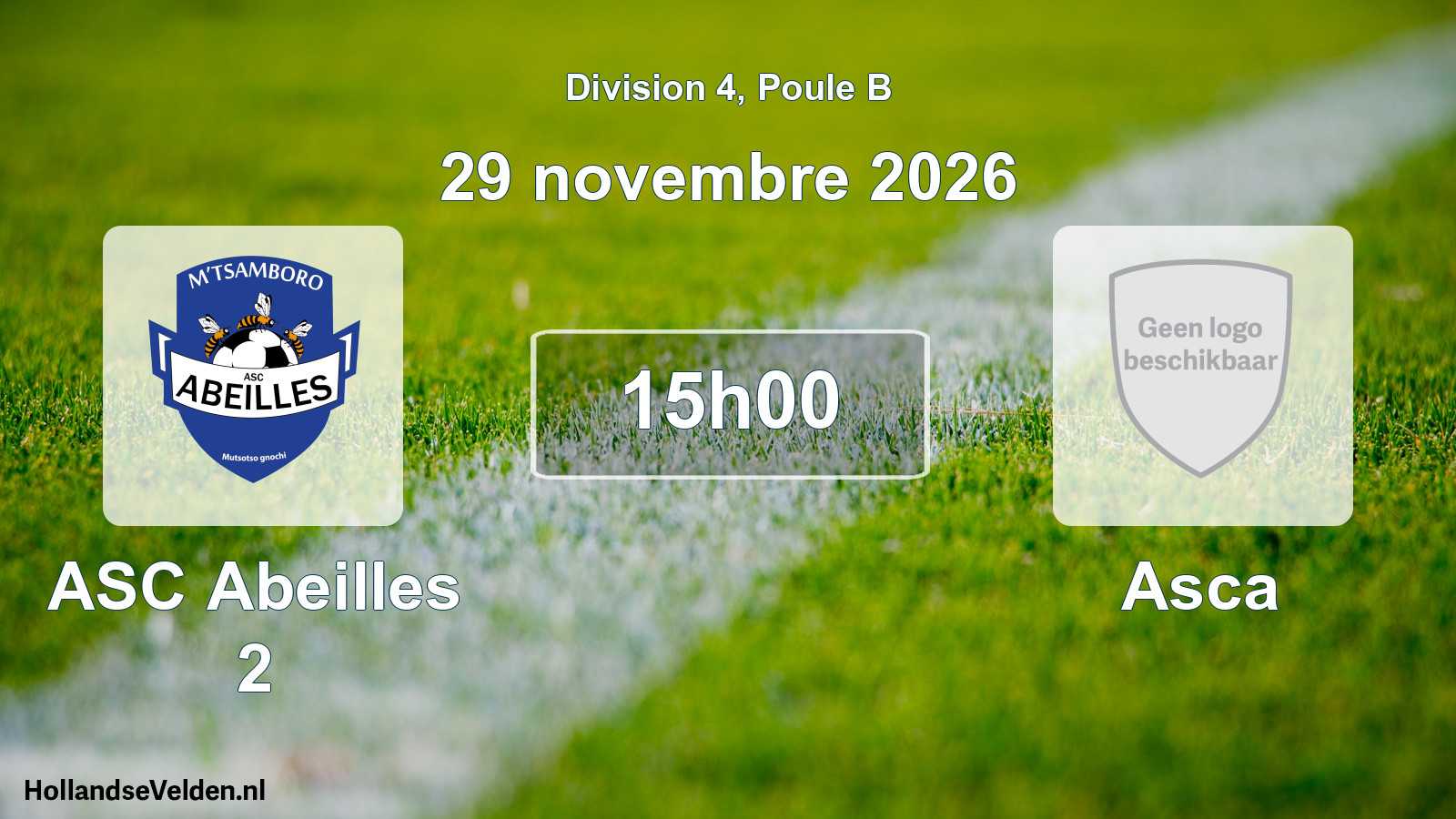 Match programmé: ASC Abeilles 2 - Asca (29 novembre 2026)