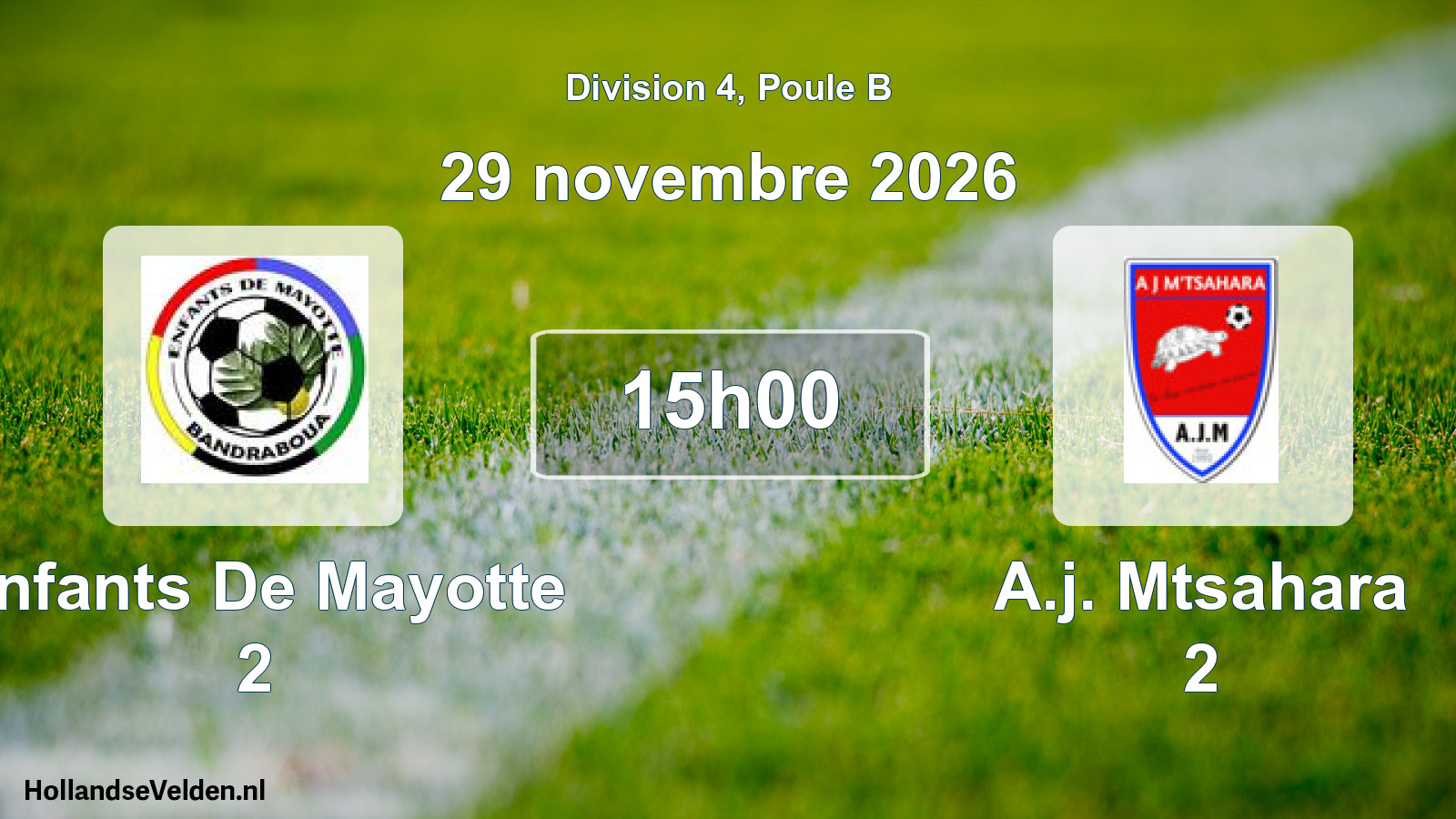 Match programmé: Enfants De Mayotte 2 - A.j. Mtsahara 2 (29 novembre 2026)