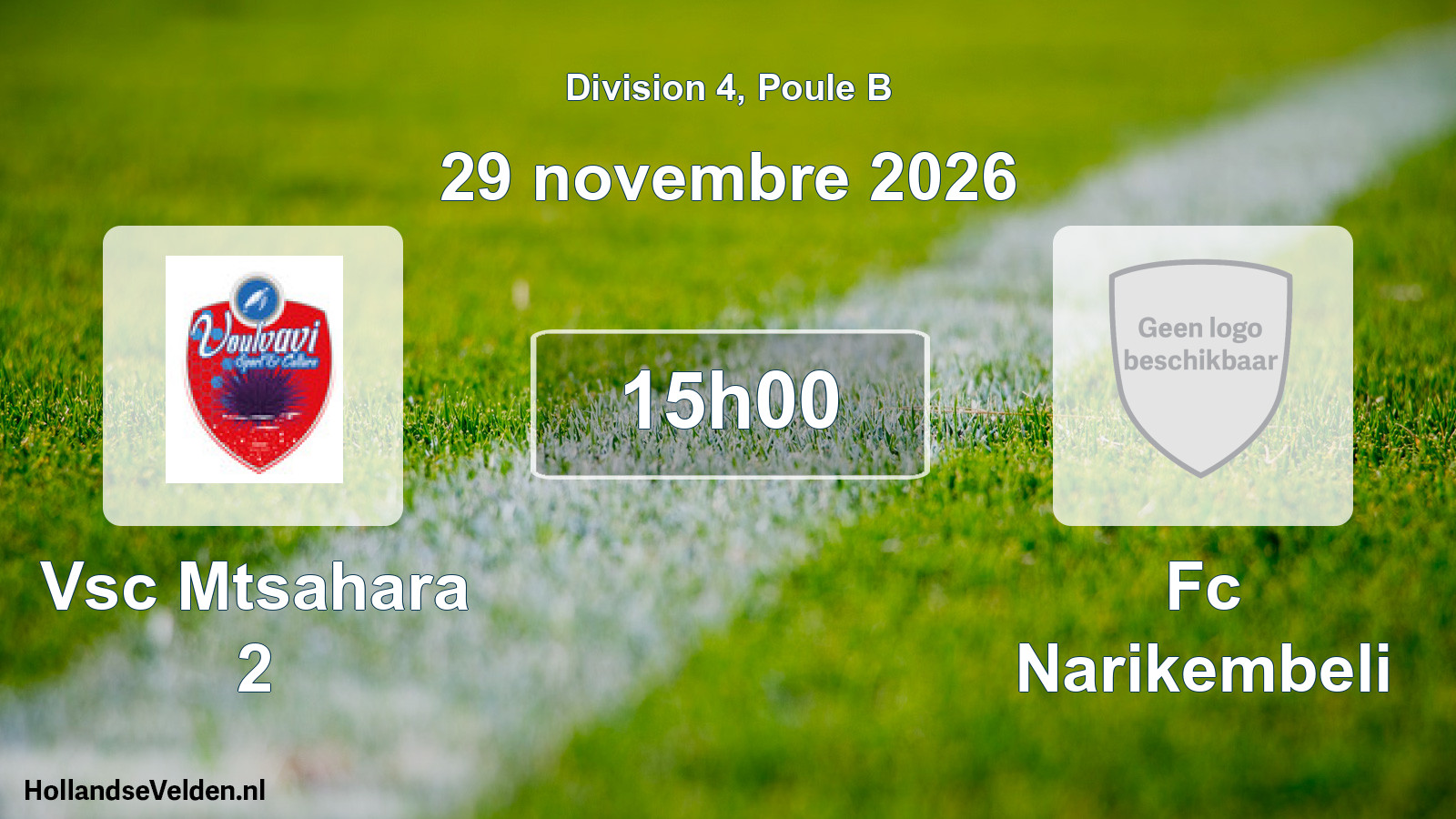 Match programmé: Vsc Mtsahara 2 - Fc Narikembeli (29 novembre 2026)
