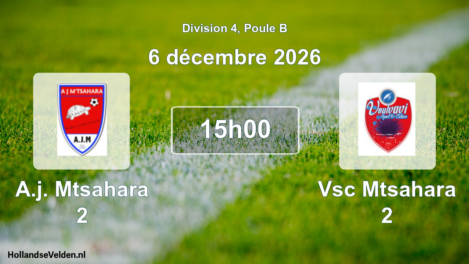 Match programmé: A.j. Mtsahara 2 - Vsc Mtsahara 2 (6 décembre 2026)