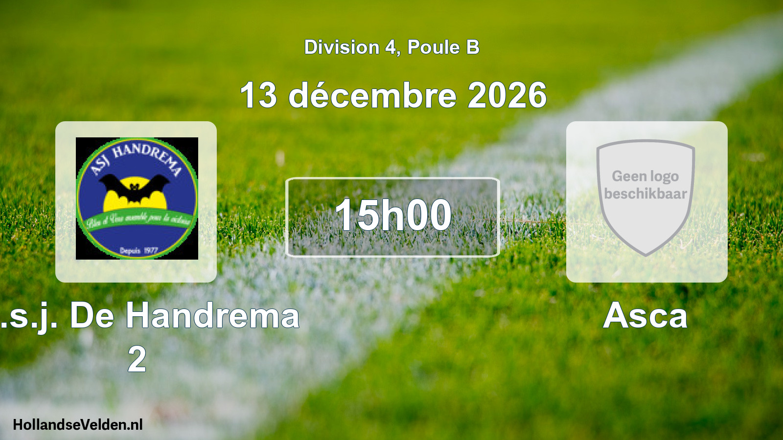 Match programmé: A.s.j. De Handrema 2 - Asca (13 décembre 2026)