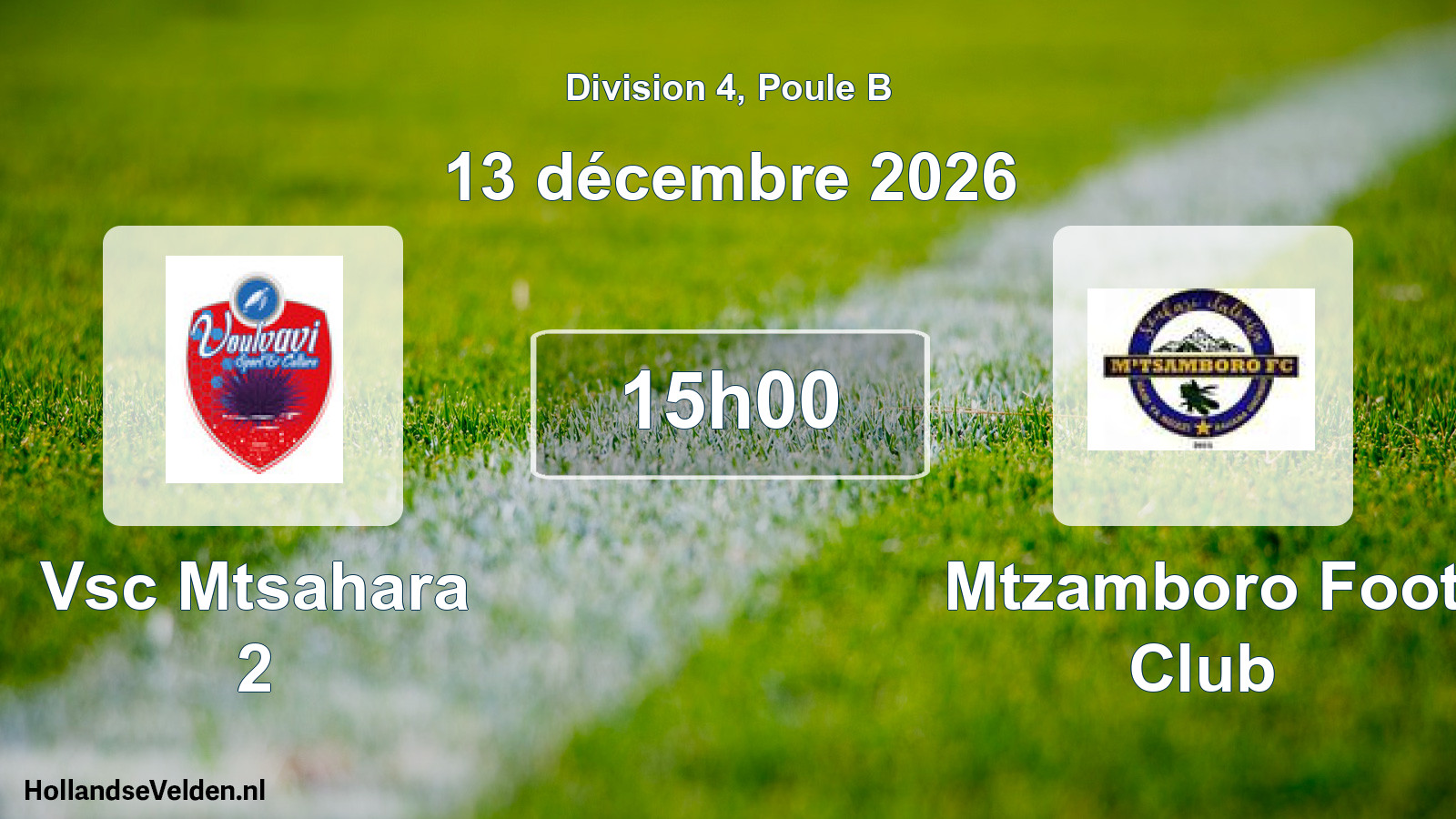 Match programmé: Vsc Mtsahara 2 - Mtzamboro Foot Club (13 décembre 2026)