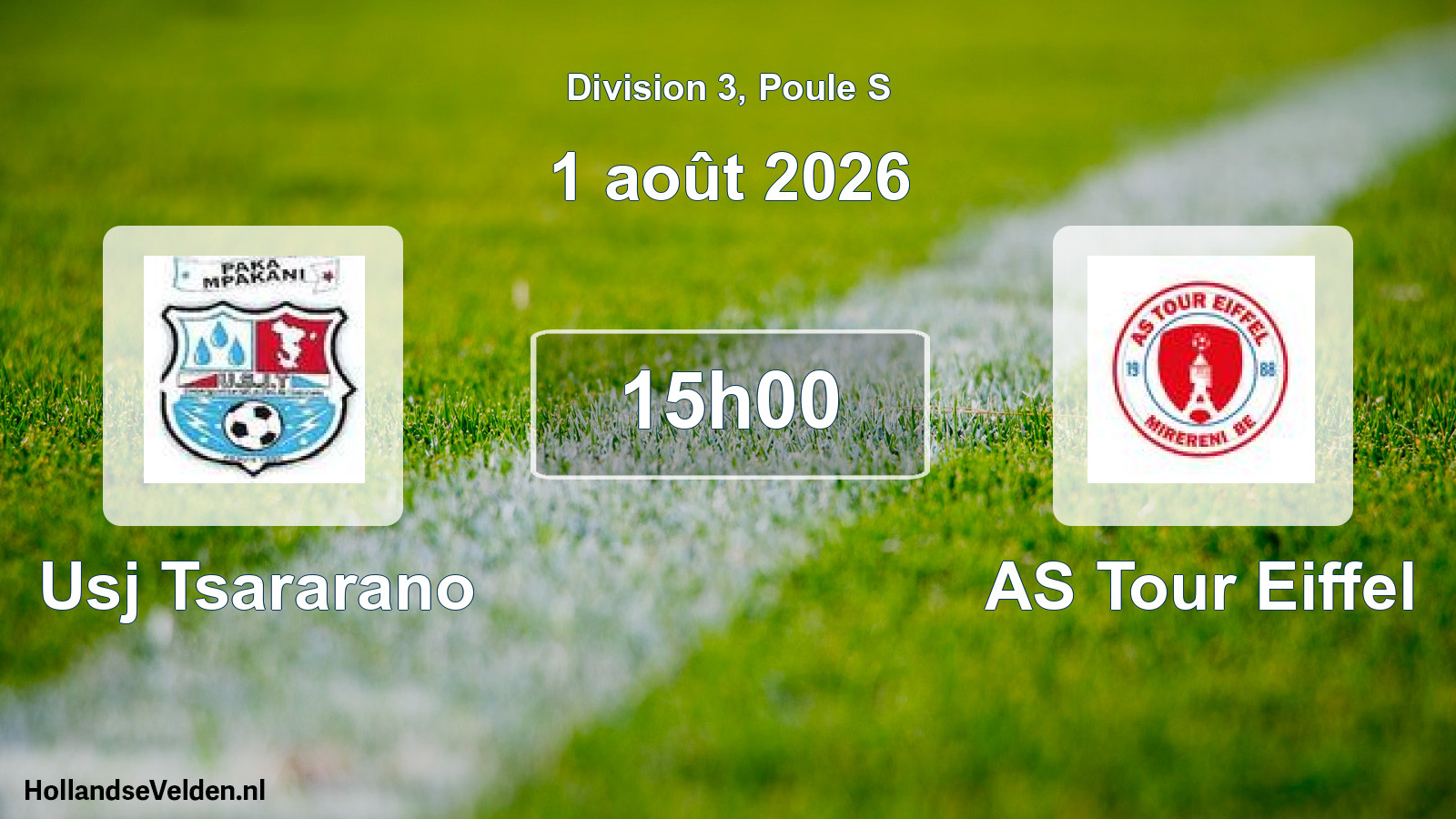 Match programmé: Usj Tsararano - AS Tour Eiffel (1 août 2026)