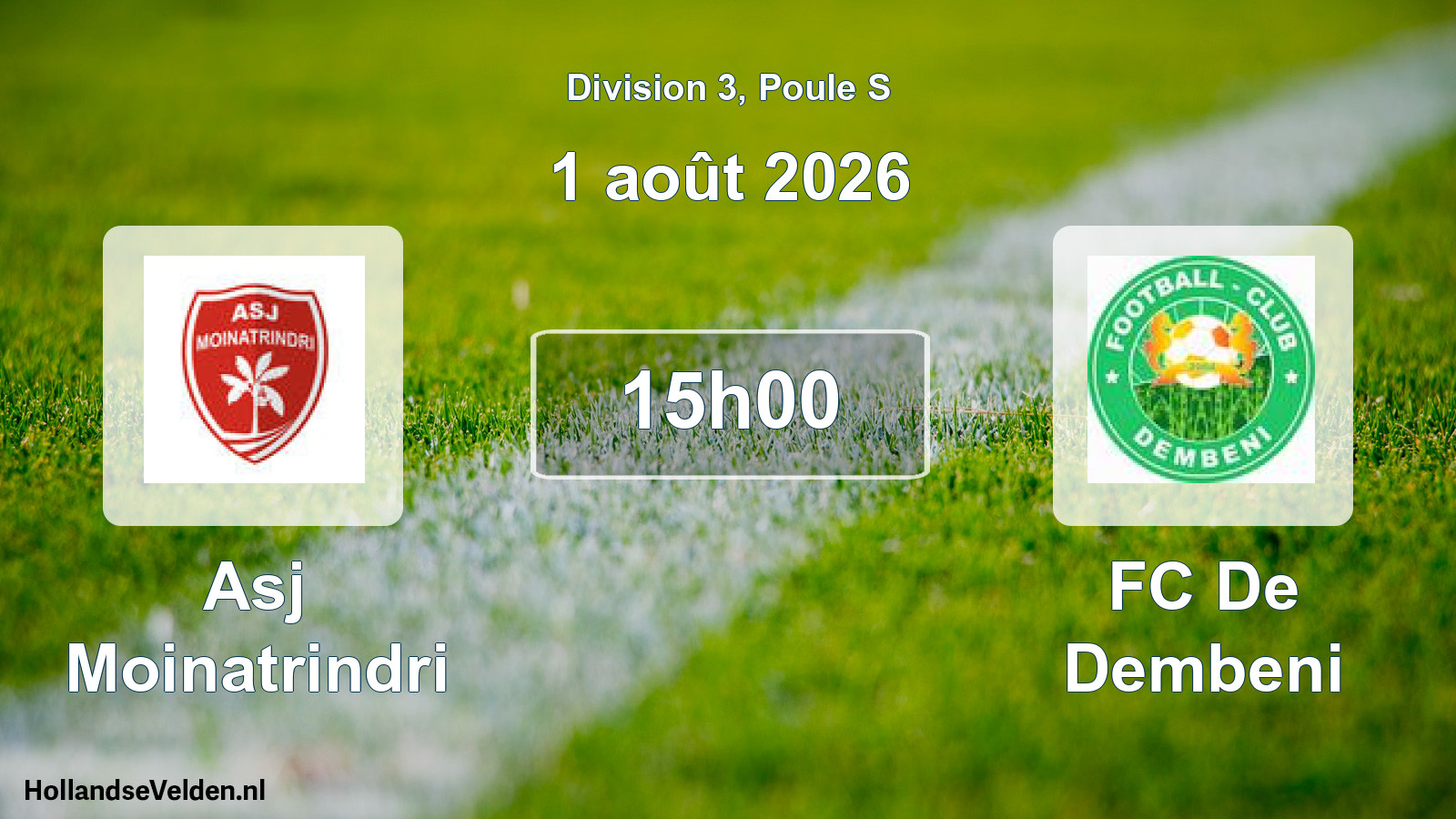 Match programmé: Asj Moinatrindri - FC De Dembeni (1 août 2026)