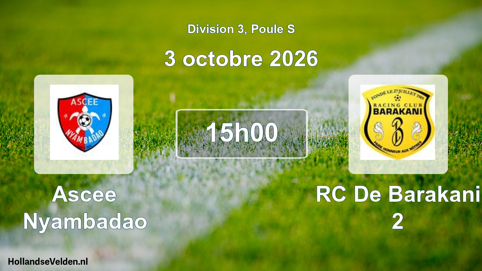 Match programmé: Ascee Nyambadao - RC De Barakani 2 (3 octobre 2026)