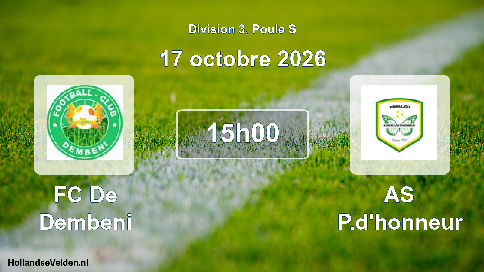 Match programmé: FC De Dembeni - AS P.d'honneur (17 octobre 2026)