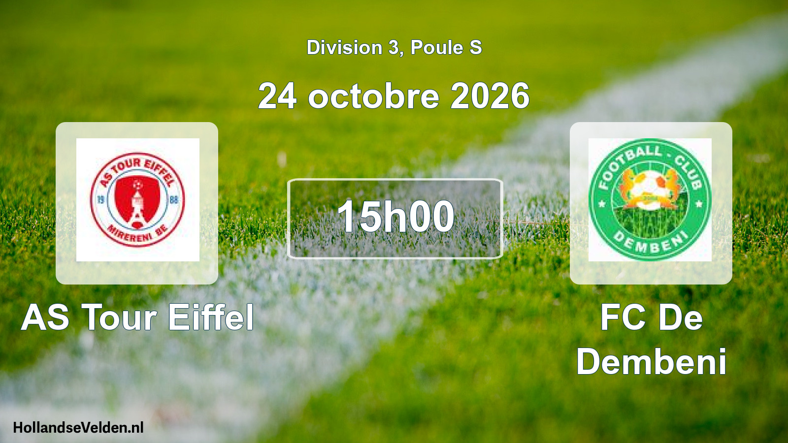 Match programmé: AS Tour Eiffel - FC De Dembeni (24 octobre 2026)
