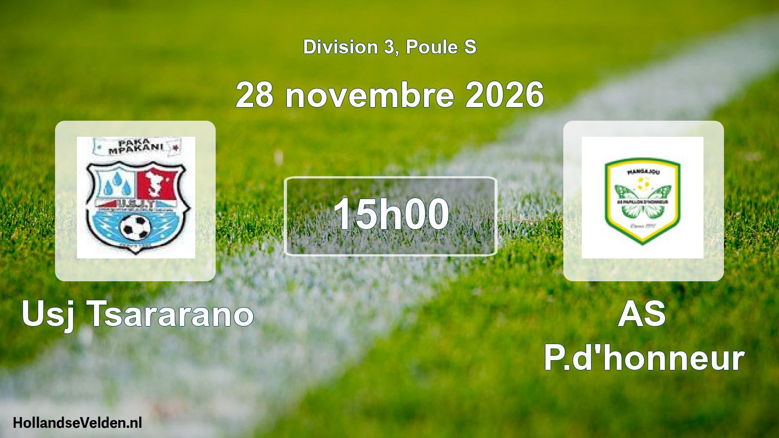Match programmé: Usj Tsararano - AS P.d'honneur (28 novembre 2026)